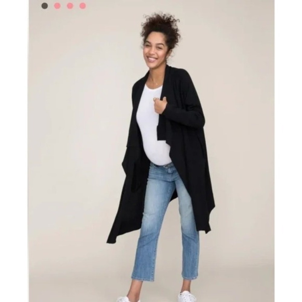 Hatch The‎ Airplane Waterfall Cardigan 100% Cashmere in Black O/S